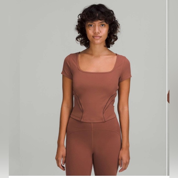 Lululemon Square Neck Mesh and Nulu Yoga T-Shirt Size 18 - Picture 1 of 9